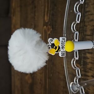 Bee-Yotch bee pen with pom pom - hand crafted